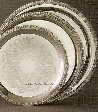 12" Elegance Silver Plated Gadroon/ Chase Tray