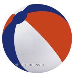12" Inflatable Blue, Red And White Beach Ball