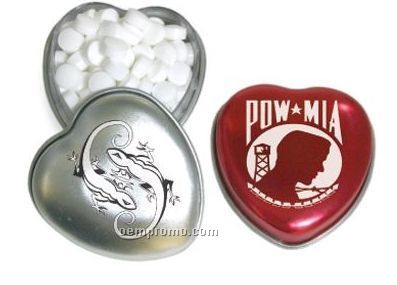 Small Peppermints In Small Heart Tin