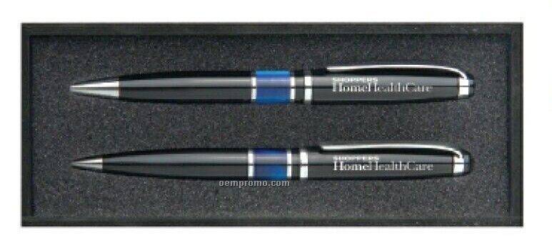 Valencia Ballpoint & Mechanical Pencil Gift Set W/ Chrome Trim