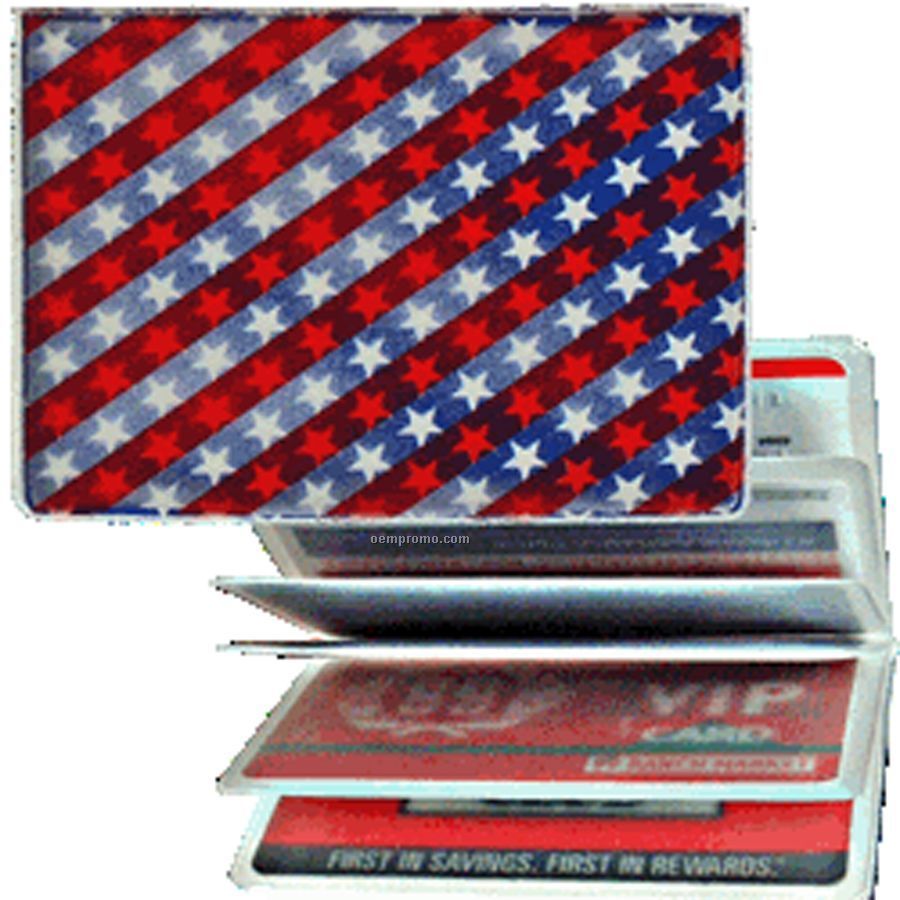 3d Lenticular Id / Credit Card Holder (Stars & Stripes)