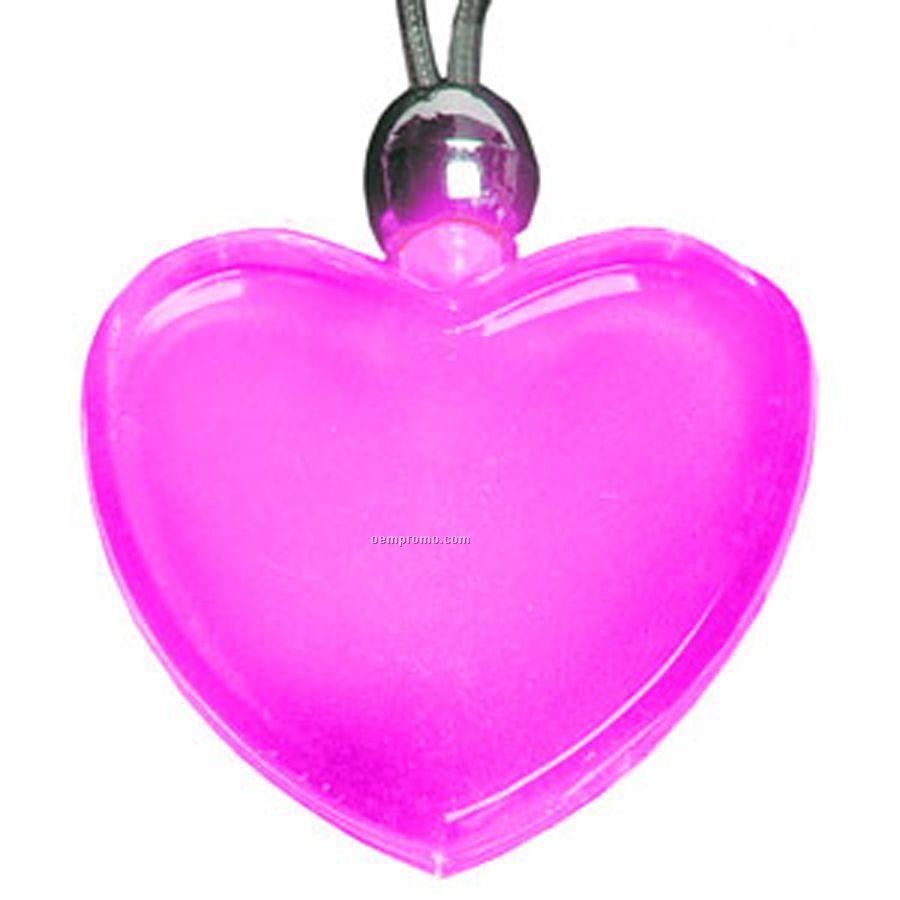Pink Heart Light Up Pendant Necklace