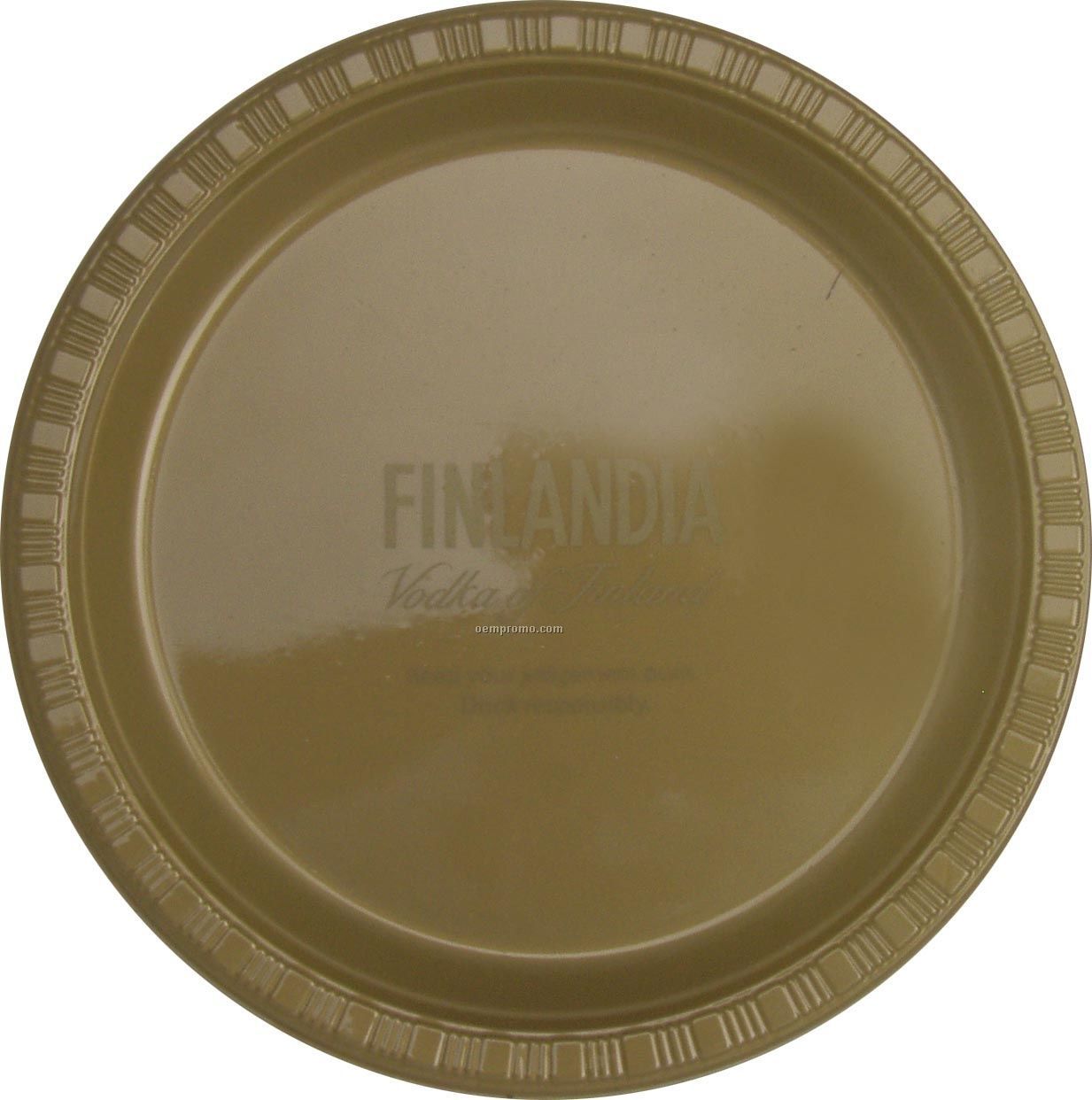 9" Round Old Gold/ Glittering Gold Colorware Paper Plate