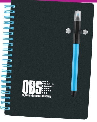 Black Beauty Notebook/ Highlighter & Ballpoint Pen Combo