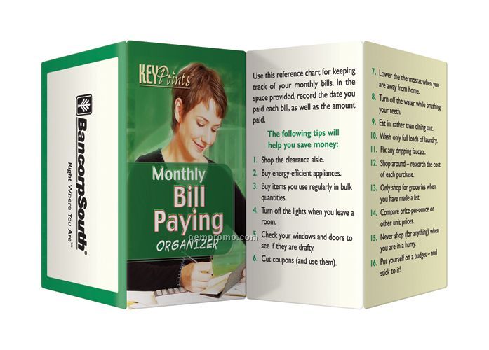 Key Points Brochure - Monthly Bill Paying Organizer