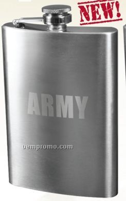 Stainless Steel Flask With Engraved Army