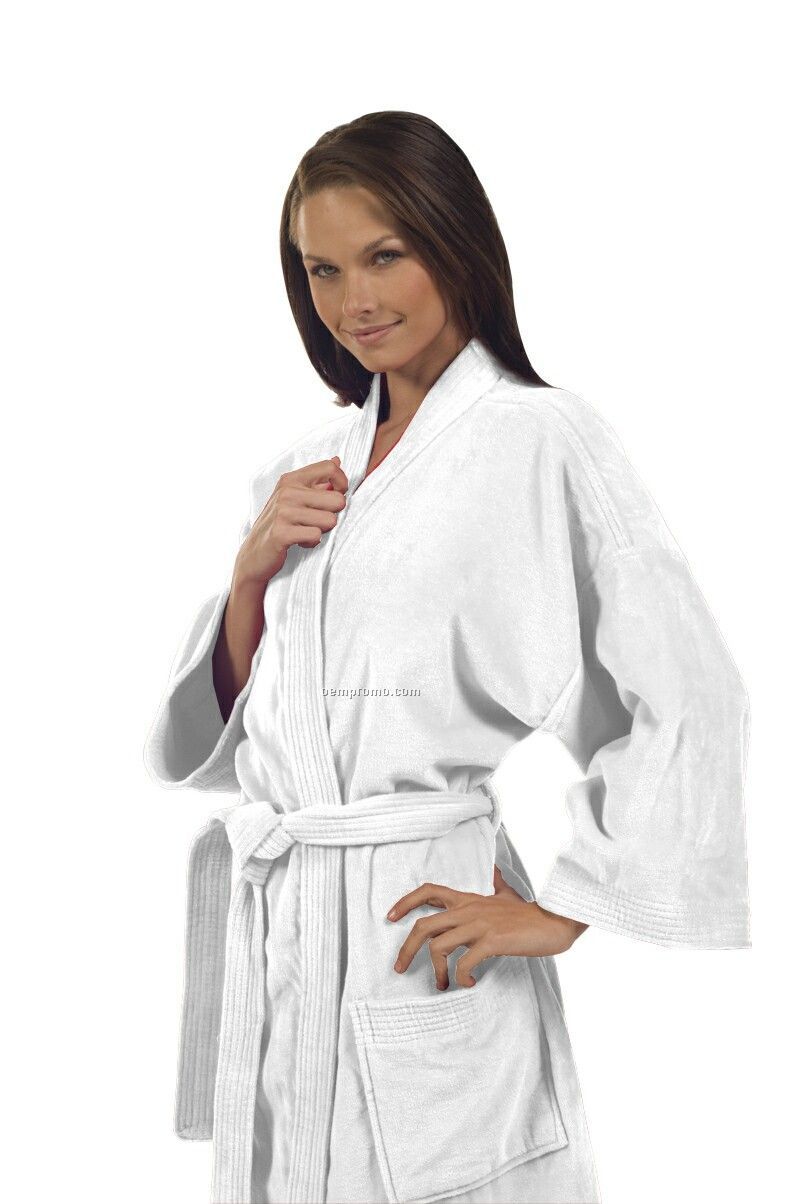 White Terry Velour Kimono Robe (1 Size)