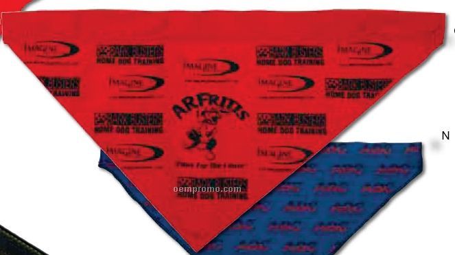 Large Printed Triangle Pet Bandana With Hem For Collar