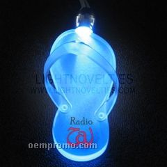 Necklace W/ Frosted Light Up Sandal Pendant - Blue