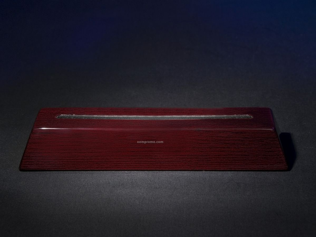 Rosewood LED Base With Slotted Base For 6" Wide X 1/4" Thick Glass.