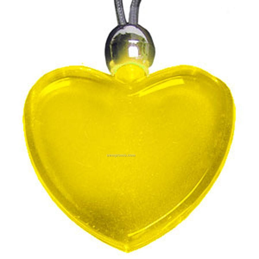 Yellow Heart Light Up Pendant Necklace