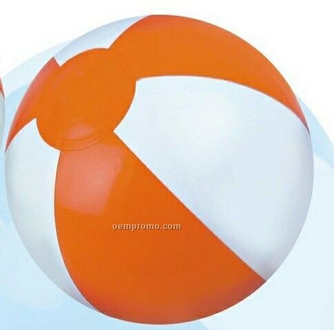 36" Inflatable Orange & White Beach Ball