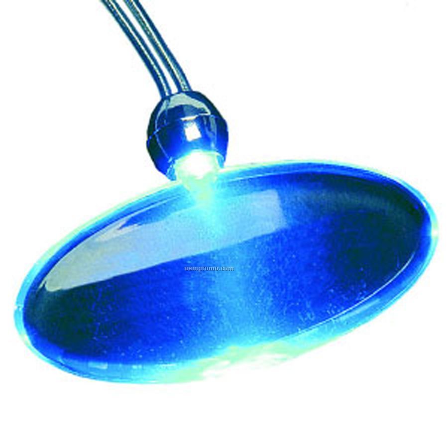 Blue Oval Light Up Pendant Necklace