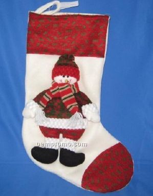 Custom Made Soft Plush Christmas Stockings W/ Snowman