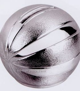 Silver Plated Basketball Bank