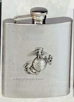 Stainless Steel Flask With Marine Corps Logo