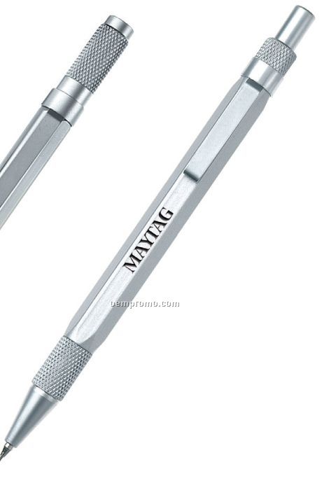 Stargate Metal Click Action Mechanical Pencil W/ Satin Trim & Textured Grip
