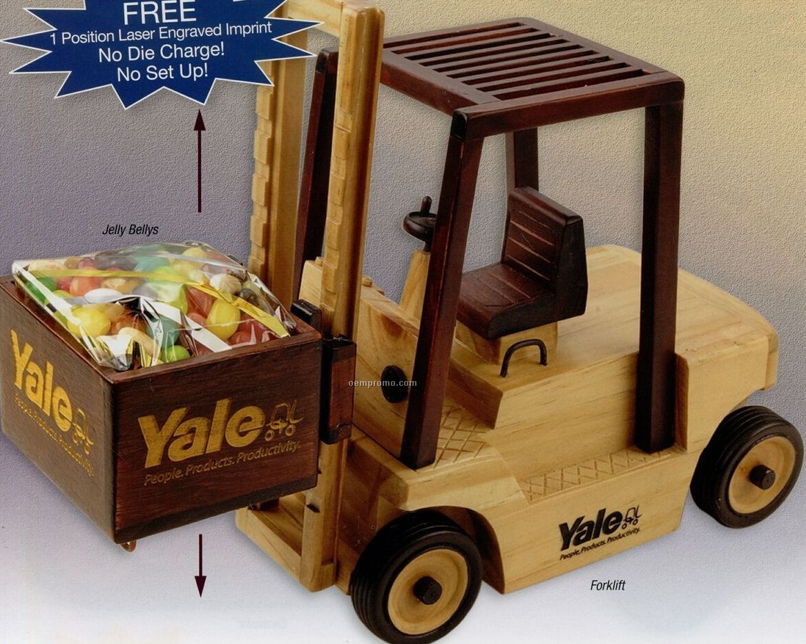 Wooden Forklift W/ Chocolate Almonds