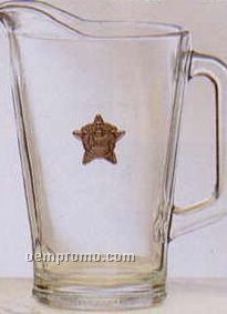 55 Oz. Customized Beer Wagon Pitcher W/ Pewter Medallion