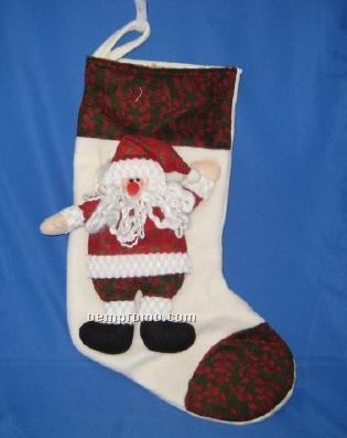 Custom Plush Christmas Stockings W/ Santa Claus