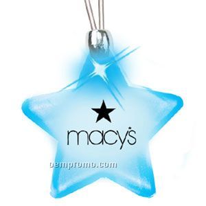 Necklace W/ Frosted Light Up Star Pendant - Blue