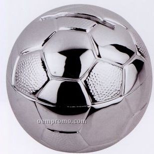 Silver Plated Soccer Bank