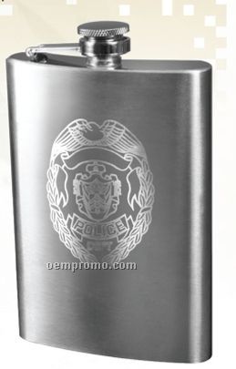 Stainless Steel Flask With Police Badge