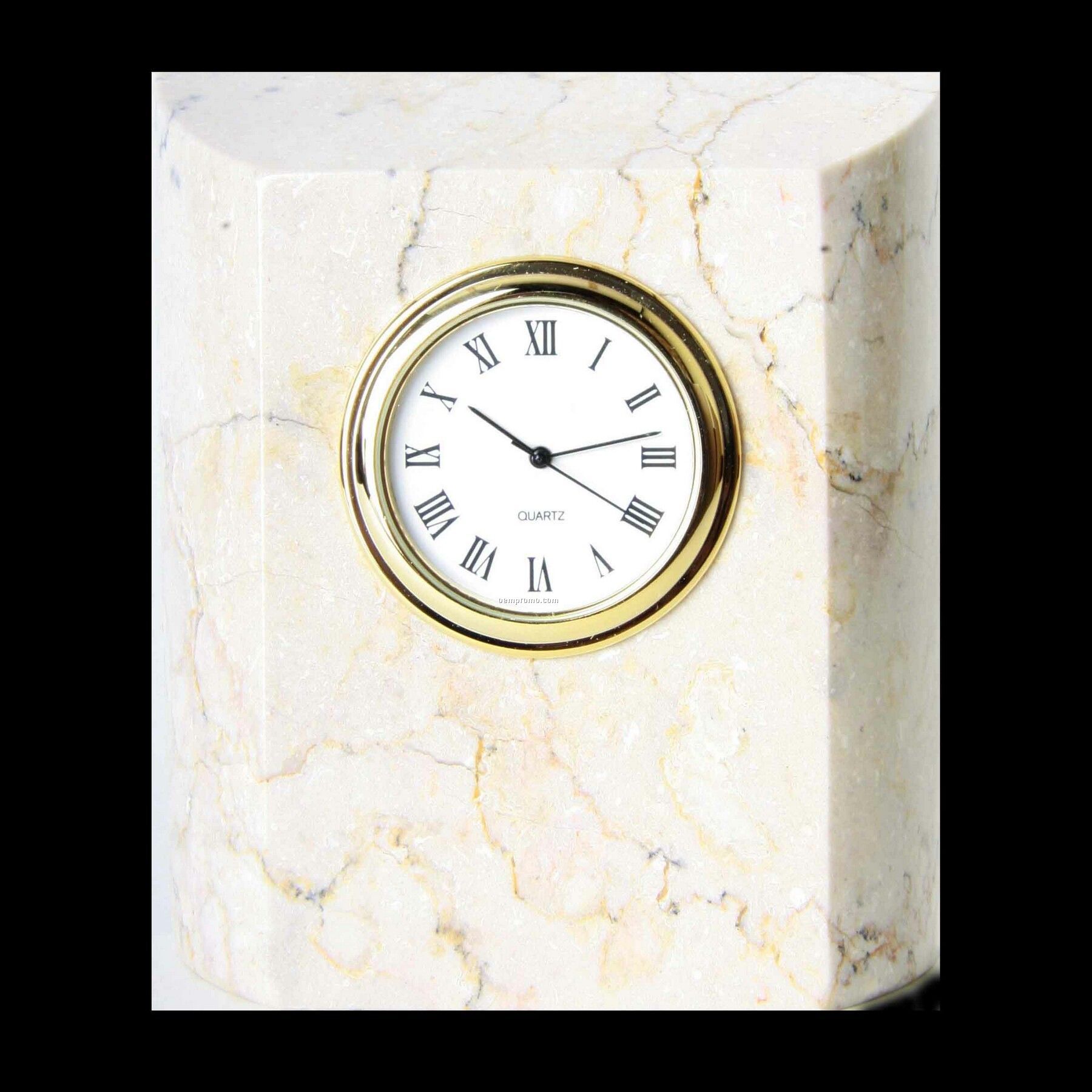 3-1/2" Botticino Marble Miniature Desk Clock