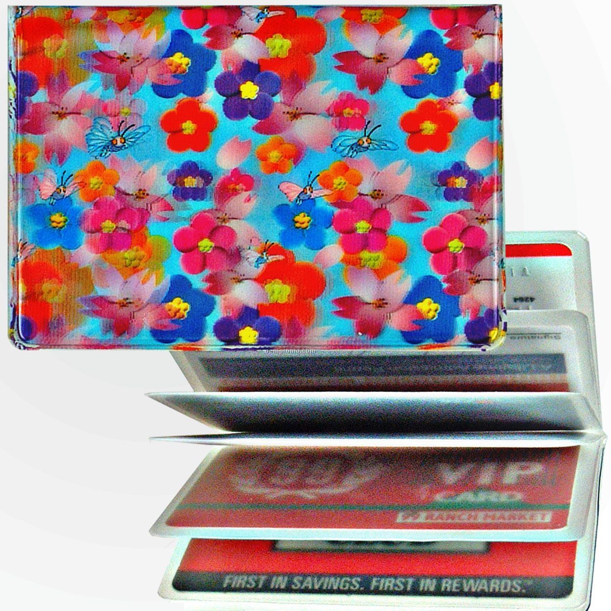 3d Lenticular Id / Credit Card Holder (Flowers)