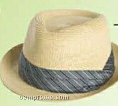 Hipsters Straw Hat W/ Neck Tie Band