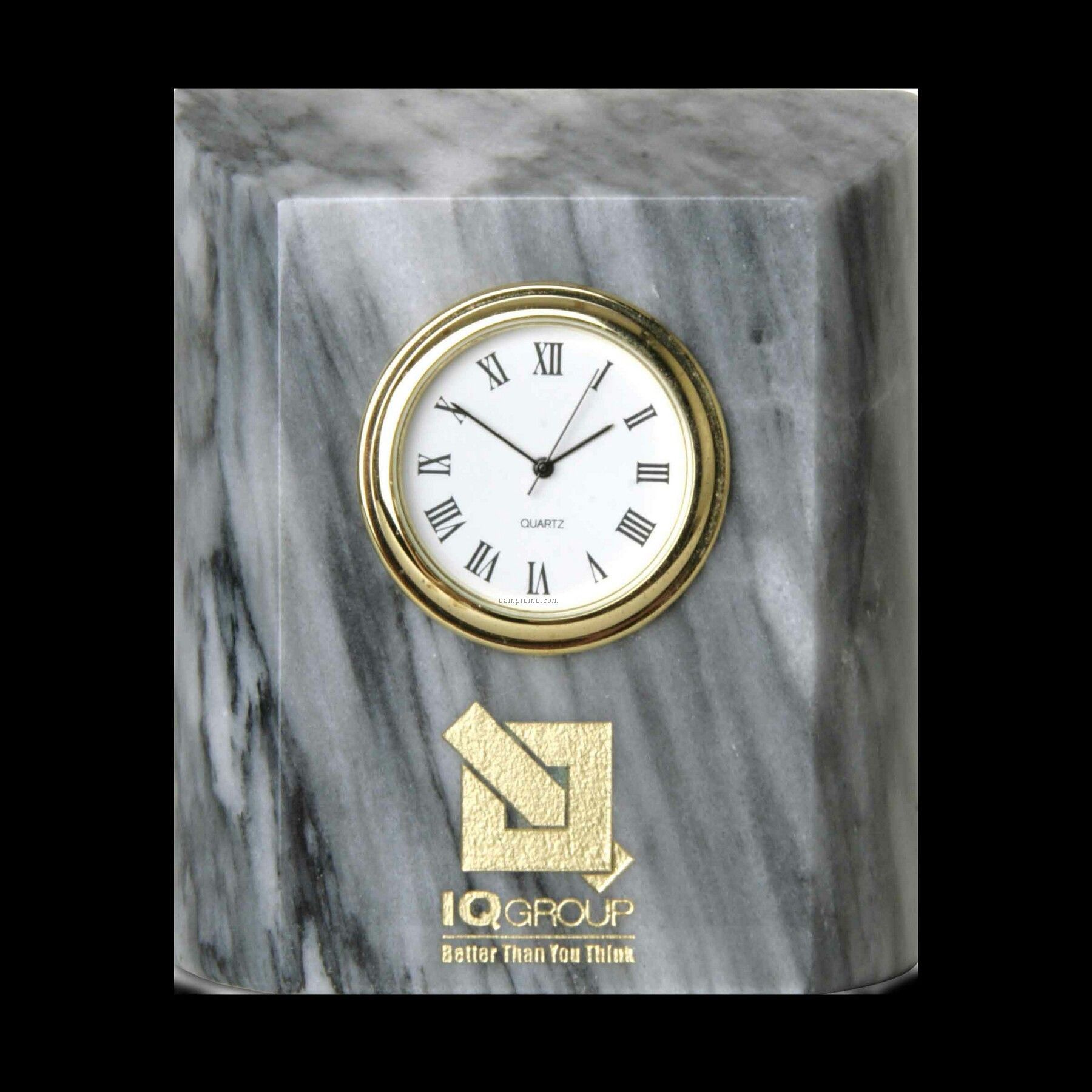3-1/2" Grey Marble Miniature Desk Clock