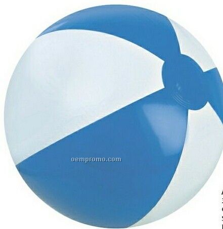36" Inflatable Light Blue & White Beach Ball
