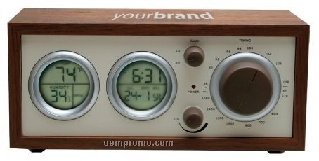 AM/FM Radio & Weather Station In Beautiful Wood Cabinet