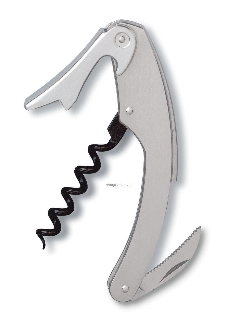 Mezzaluna Waiter's Stainless Steel Curved Corkscrew- Laser Engraved