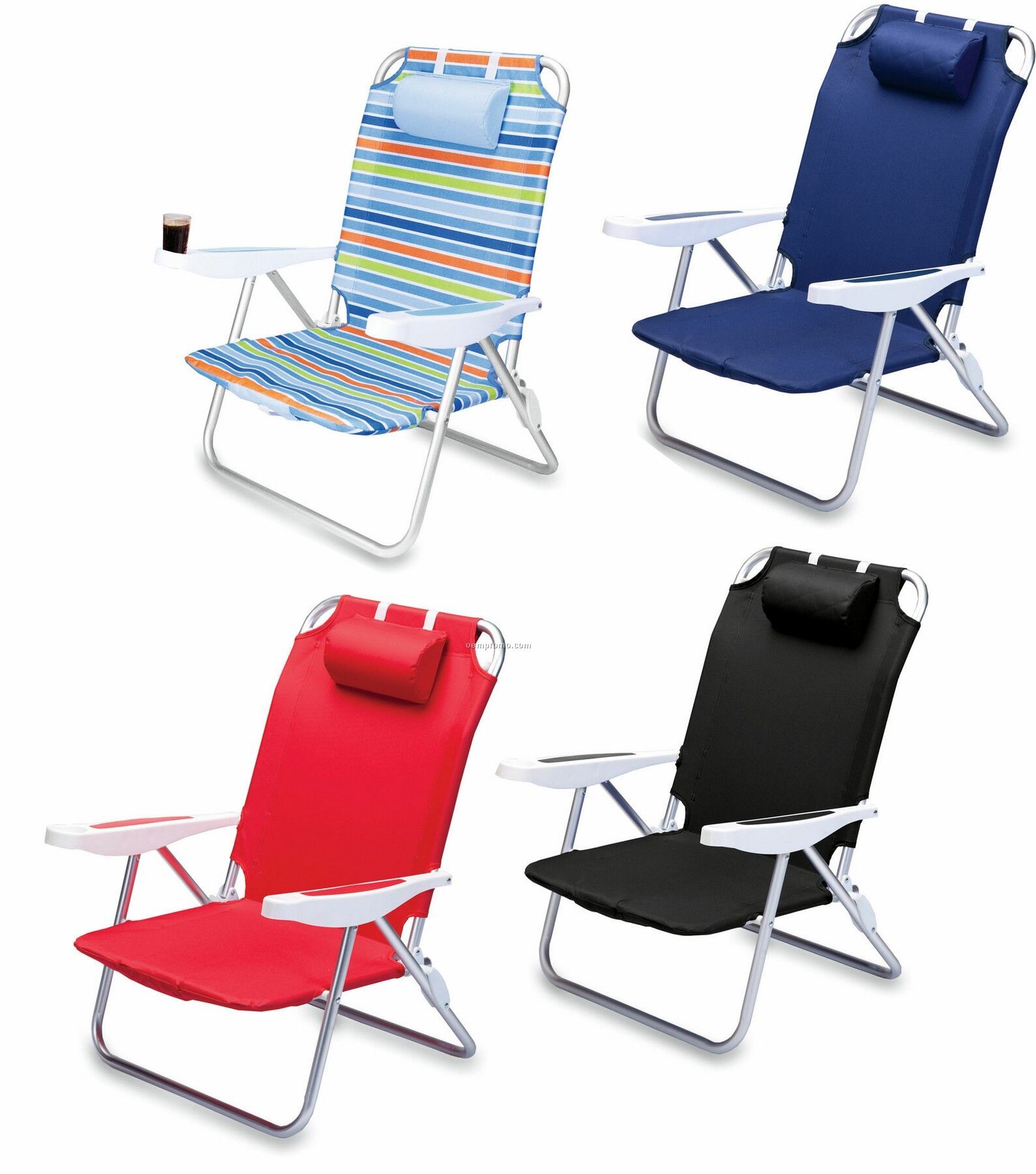 Monaco Beach Chair W/ 6 Reclining Positions & Backpack Straps