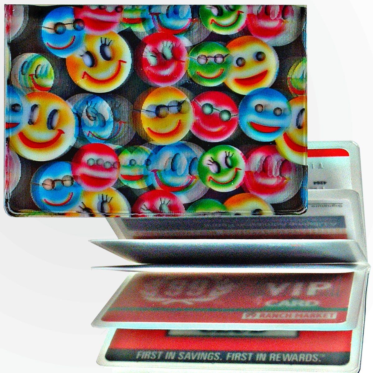 3d Lenticular Id / Credit Card Holder (Smiley Face)