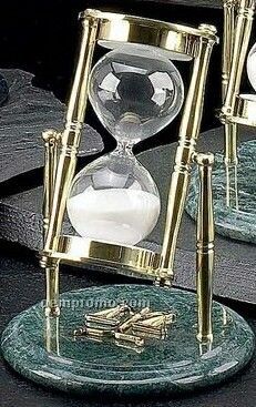 Legal Brass & Green Marble 30 Minutes Sand Timer