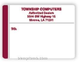 Pinfed Mailing Label With Burgundy Red Border