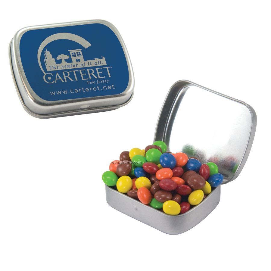 Small Silver Mint Tin Filled With Chocolate Littles