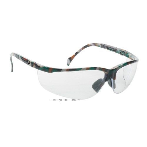 Wrap Around Safety Glasses (Clear Lens & Camo Frames)