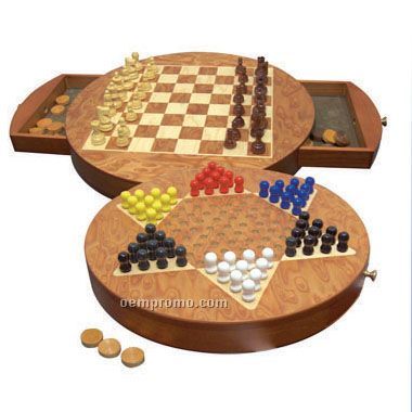 3 In 1 Rosewood Magnetic Game For Traveling (Screened)