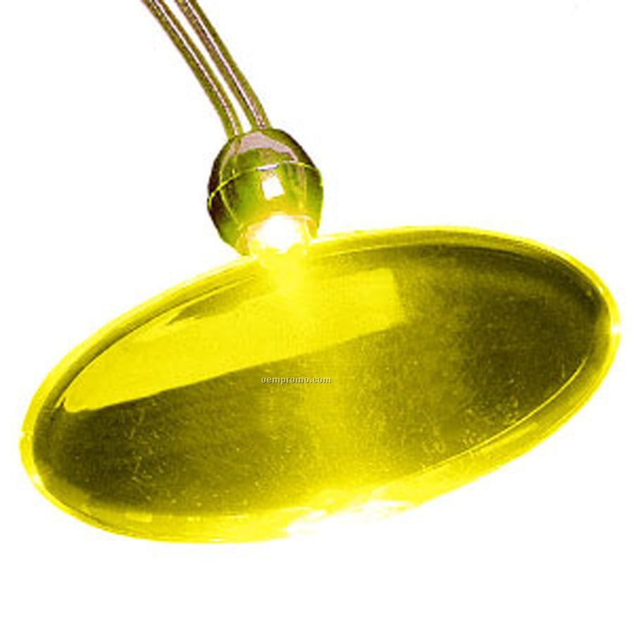 Yellow Oval Light Up Pendant Necklace