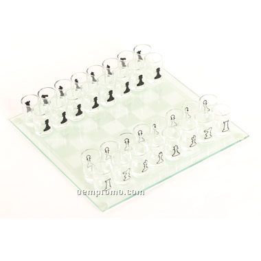 10" Glass Drink Chess Set (Screen Printed)