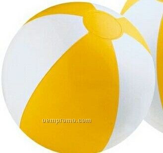12" Inflatable Yellow & White Beach Ball