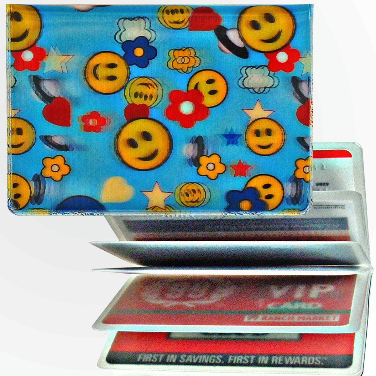 3d Lenticular Id / Credit Card Holder (Smiley Face In Space)