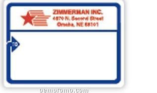 Pinfed Mailing Label With Blue Arrow