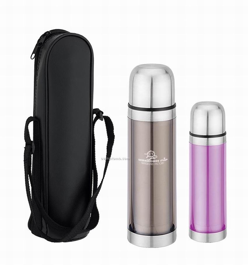Stainless Steel Thermal Bottle W/ Transparent Outer Shell (17 Oz.)