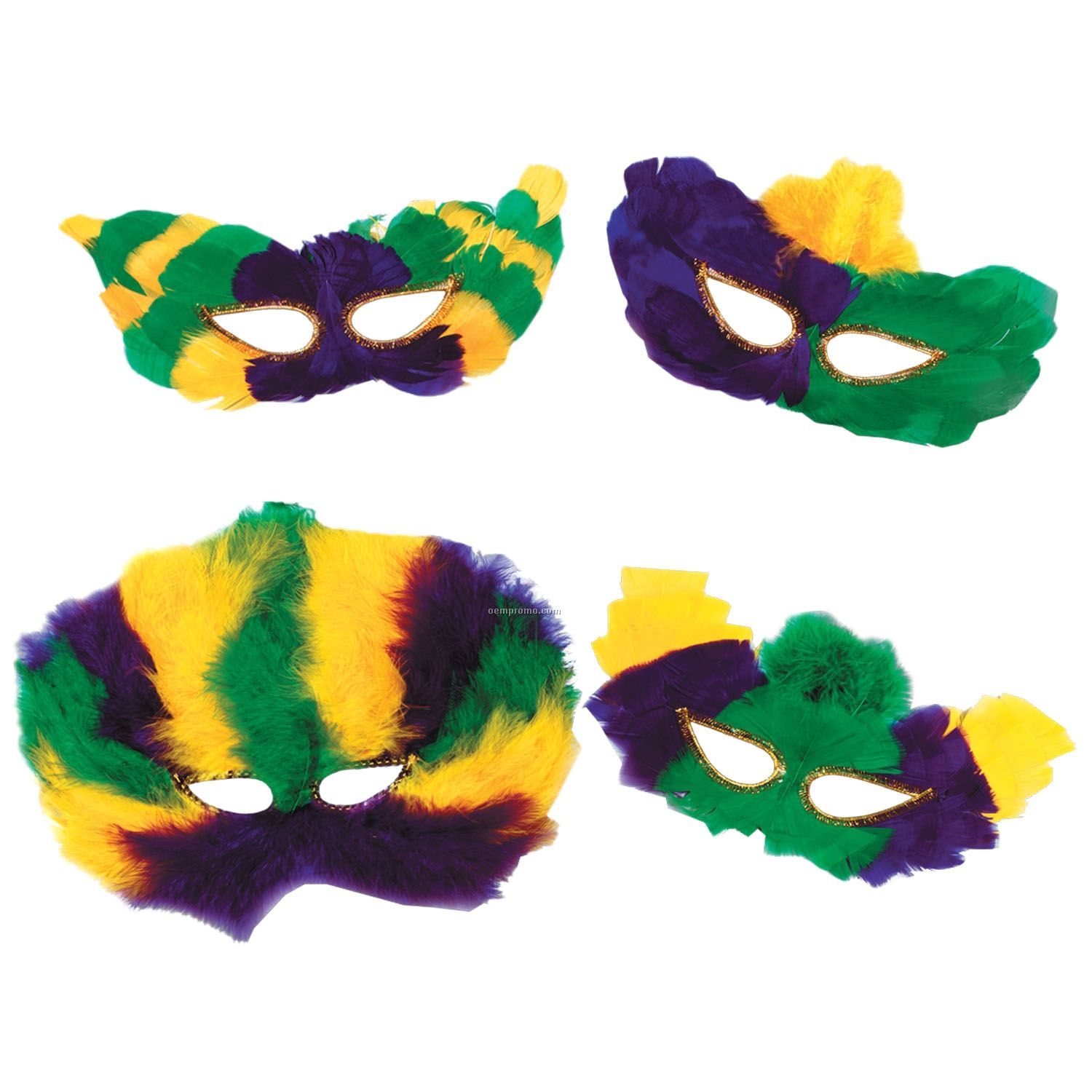 Mardi Gras Fanci Feather Mask Assortment