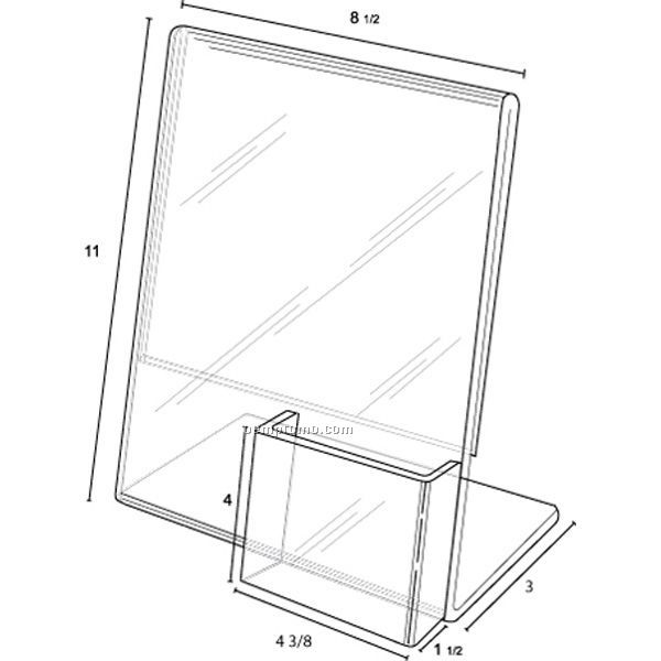 Slant Back Frame For Literature With Brochure Holder 8 1/2''w X 11''h X 3''