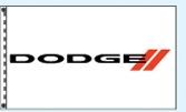 Stock Dealer Logo Flags - Dodge White (3'x5')